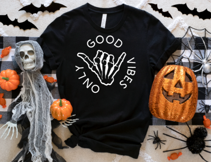 Good Vibes Only Skeleton Shirt