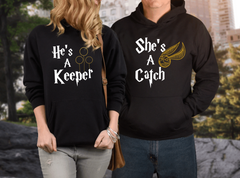 She’s a Catch He’s a Keeper Matching Harry Potter Shirts