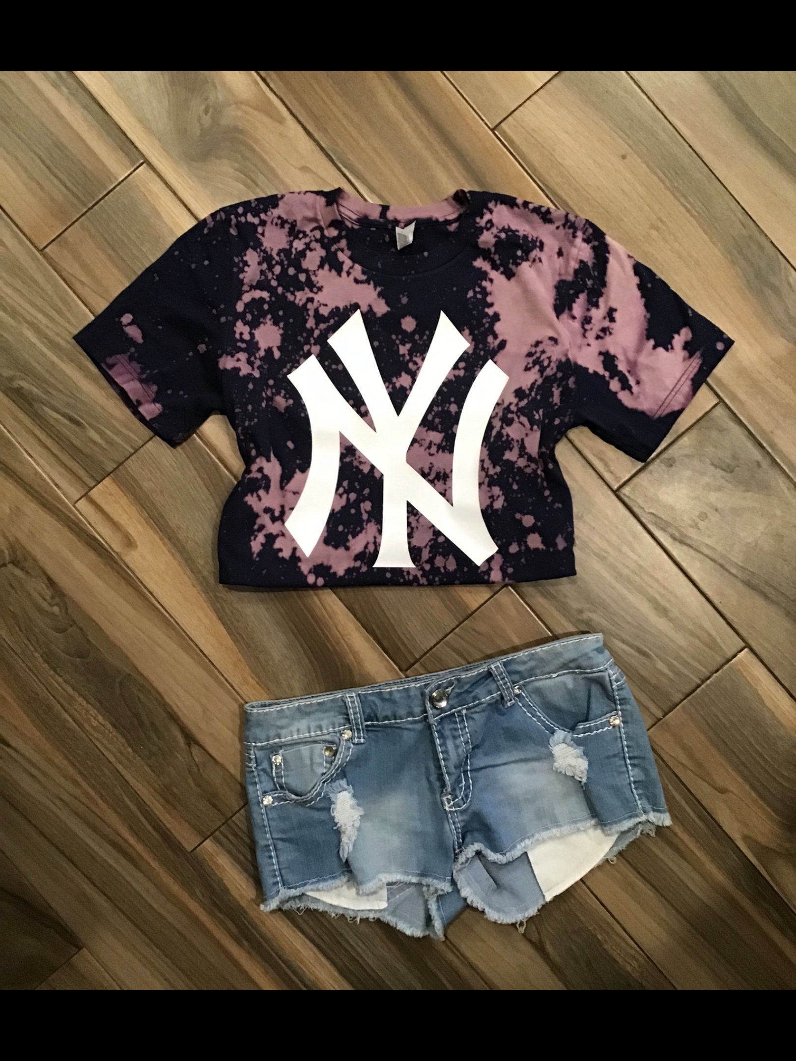 Yankees Inspired Bleached Tee