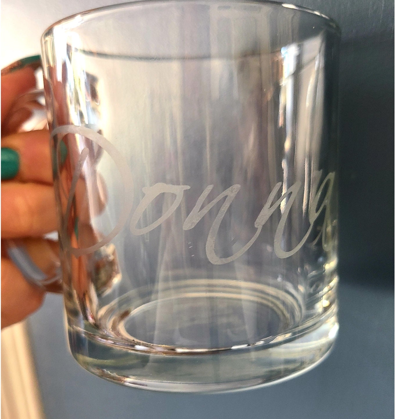 Personalized Etched Glass Mug