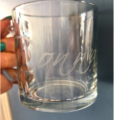 Personalized Etched Glass Mug