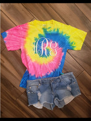 Monogram Tie-dye Shirt / Bachelorette Party Shirts / Sorority Tee / Wedding Party Tee / Monogrammed Kids Tee