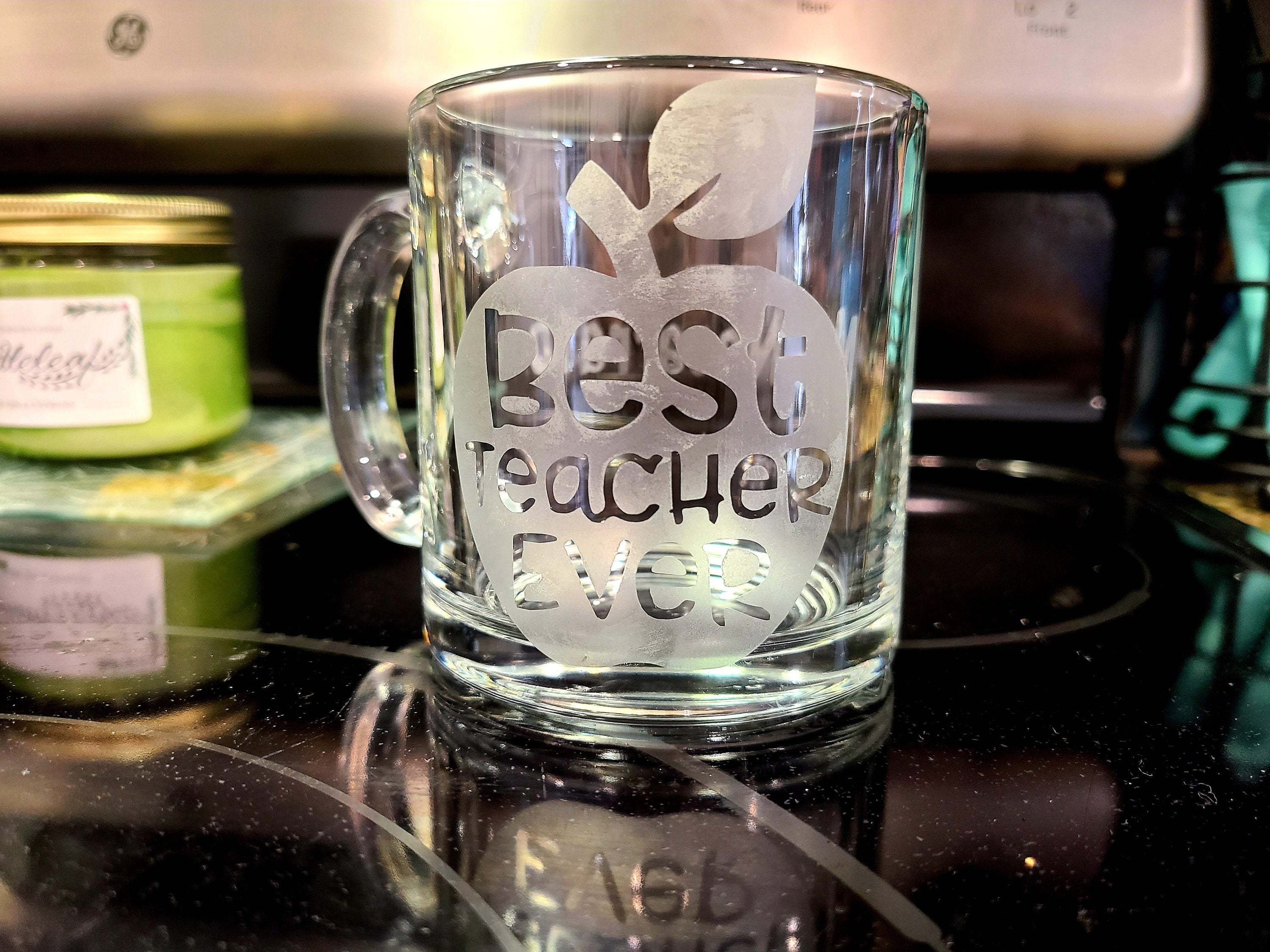 Personalized Best Teacher Ever Glass Mug