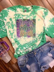 Mardi Gras Beignets Bourbon and Beads Bleached Tee