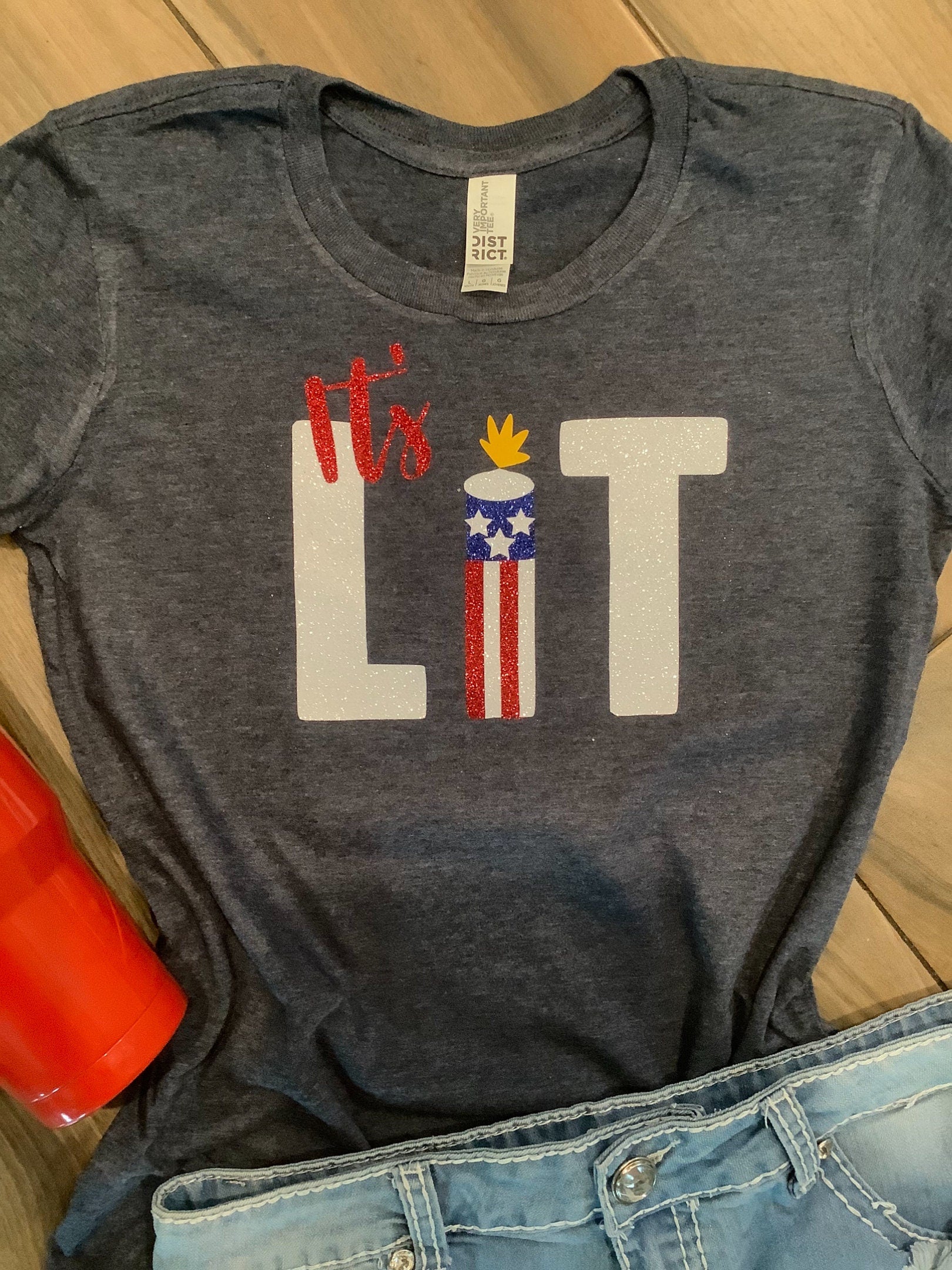 America It’s Lit Glitter Shirt