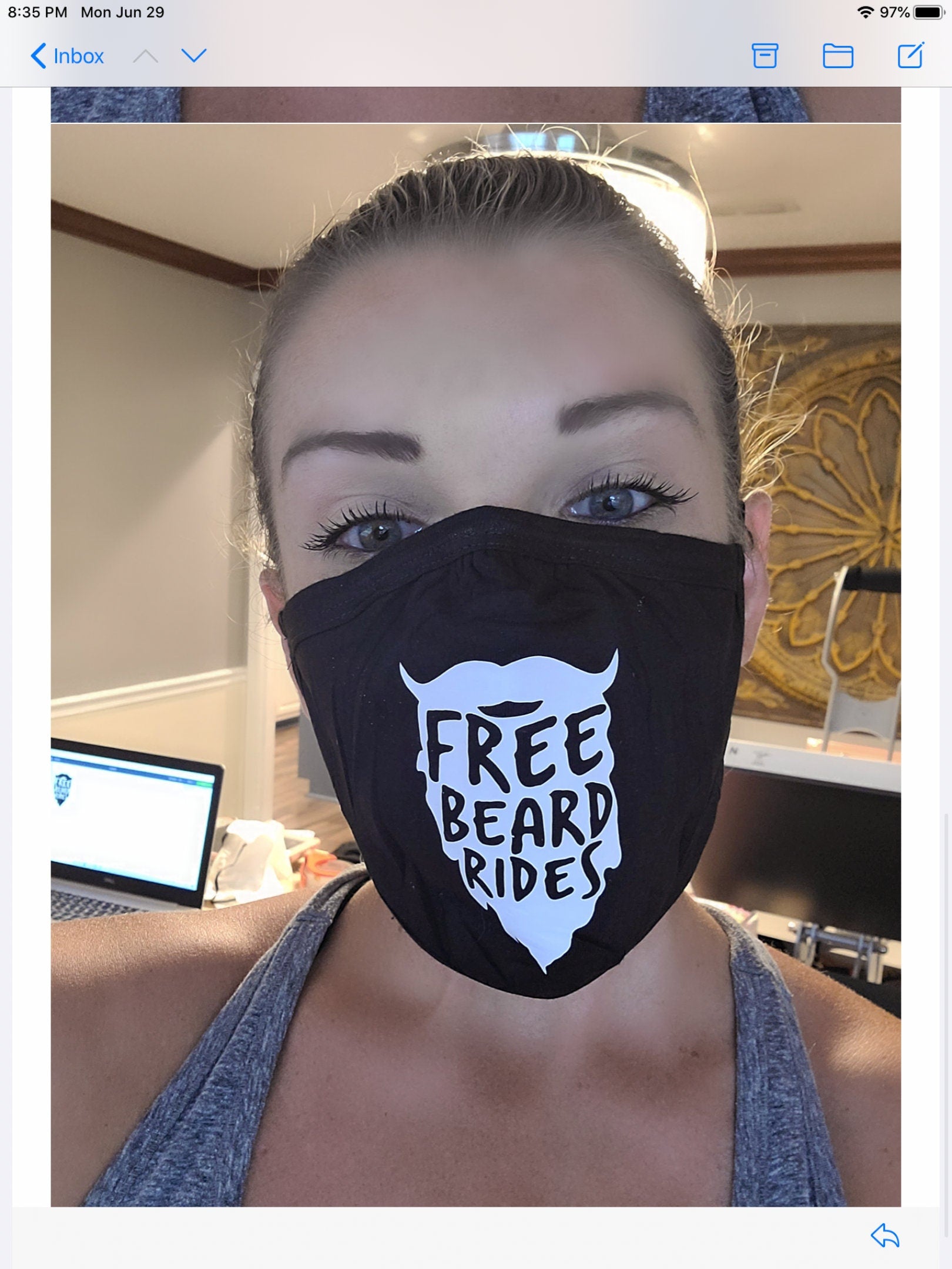 Free Beard Rides Face Mask with Nose Wire