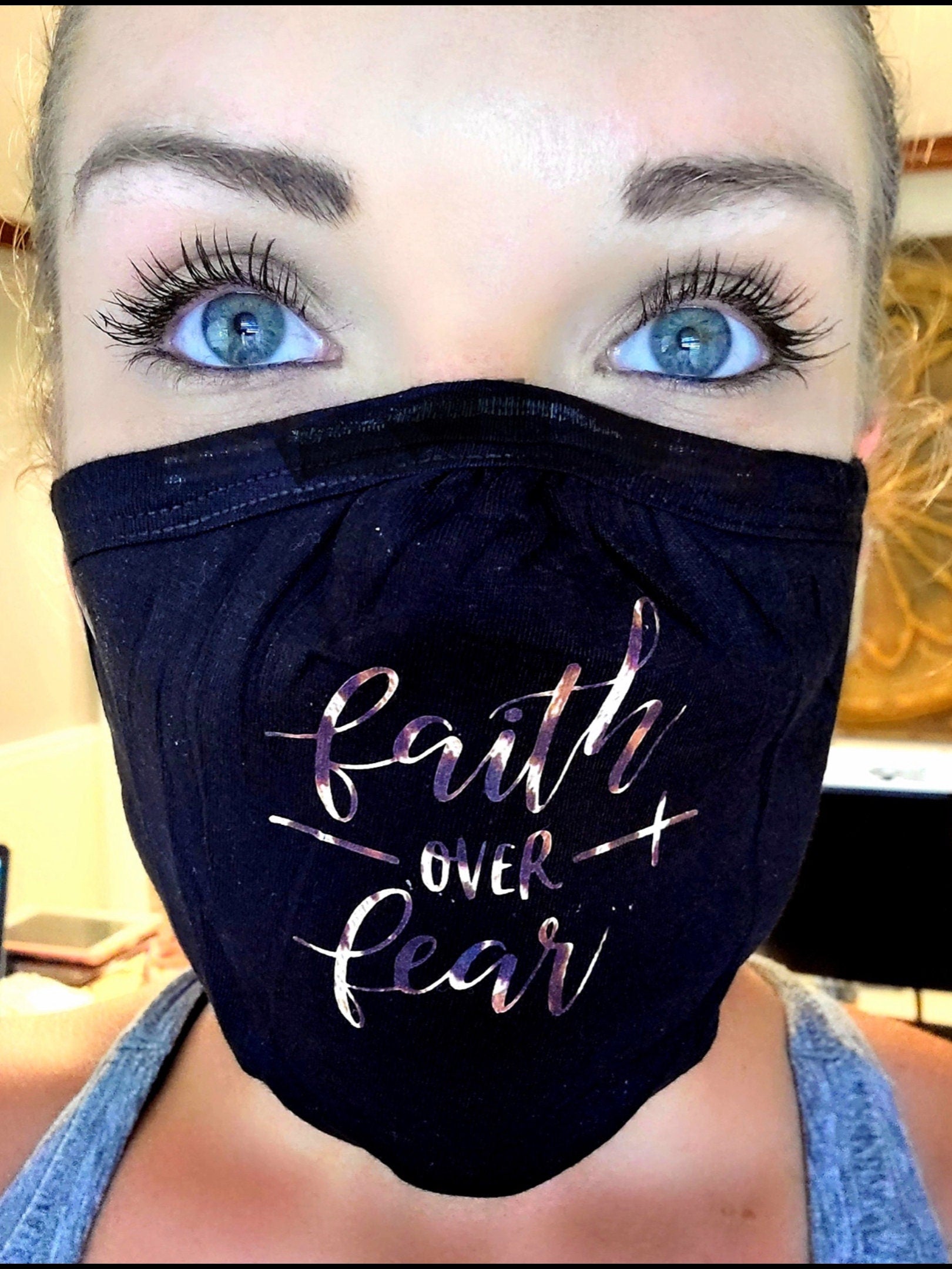 Faith Over Fear Mask with Nose Wire