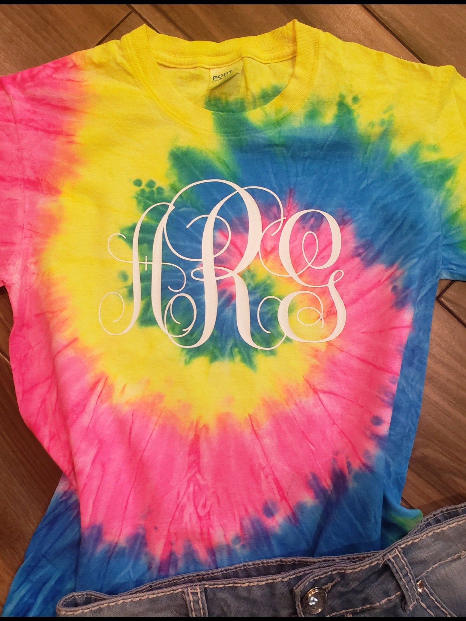 Monogram Tie-dye Shirt / Bachelorette Party Shirts / Sorority Tee / Wedding Party Tee / Monogrammed Kids Tee