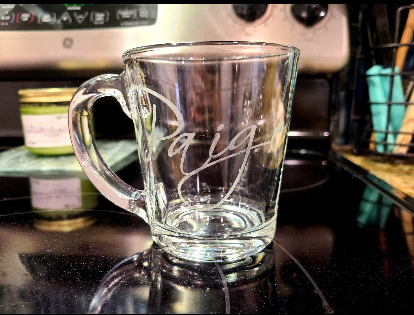 Personalized Etched Glass Mug