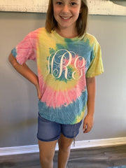 Monogram Tie-dye Shirt / Bachelorette Party Shirts / Sorority Tee / Wedding Party Tee / Monogrammed Kids Tee