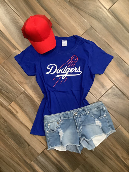 Lulu Grace Designs Blue La Dodgers Inspired Baseball Jersey: Baseball Fan Gear & Apparel for Women XL / Ladies Muscle Tank