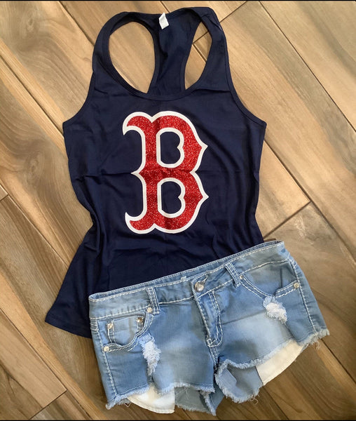Boston Red Sox Inspired Glitter Shirt - Main Image