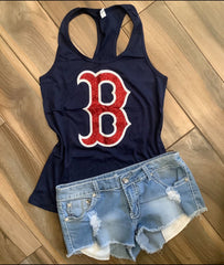 Boston Red Sox Inspired Glitter Shirt