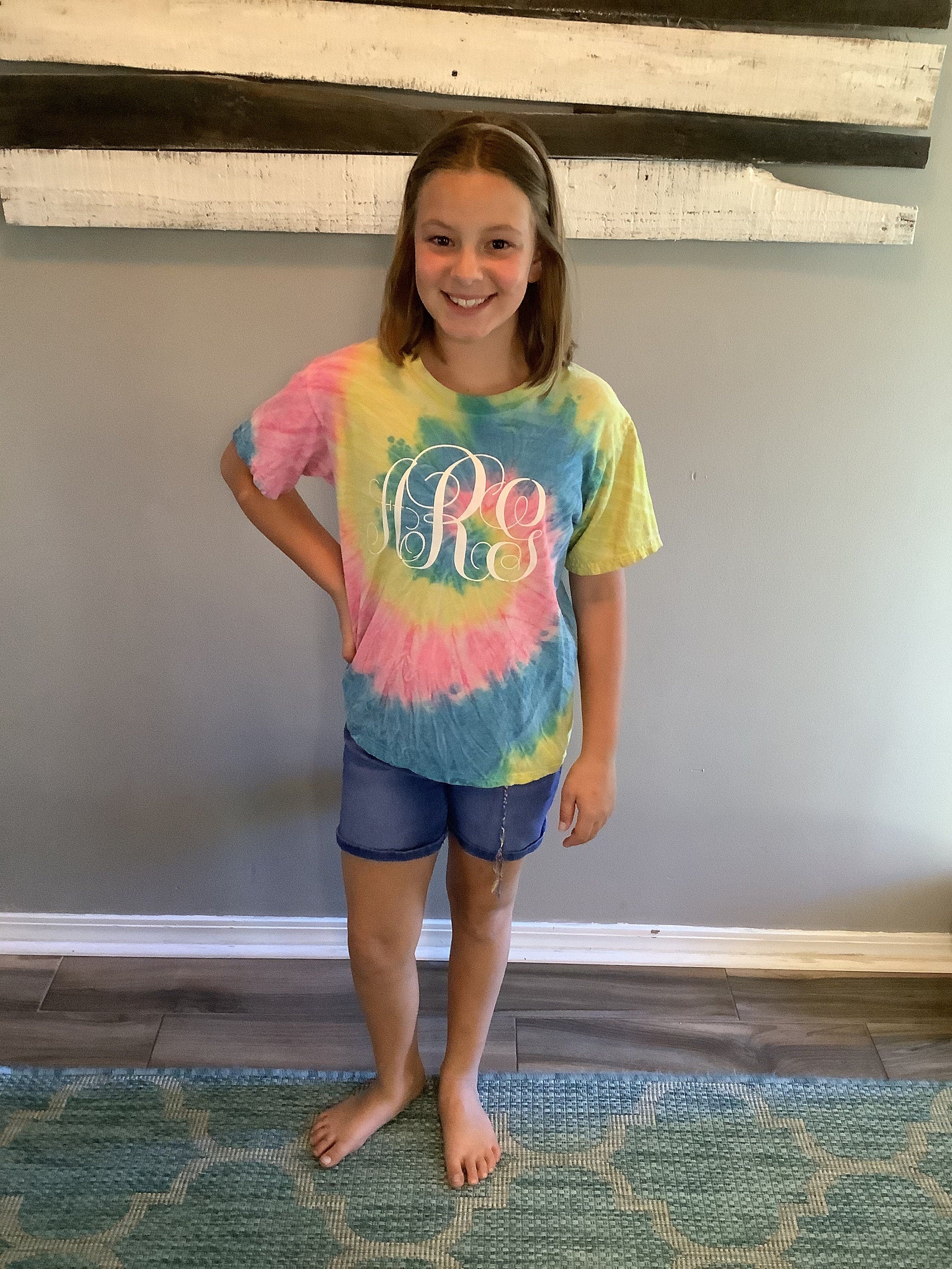 Monogram Tie-dye Shirt / Bachelorette Party Shirts / Sorority Tee / Wedding Party Tee / Monogrammed Kids Tee