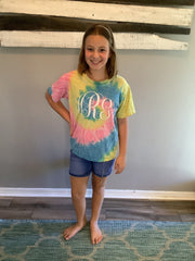 Monogram Tie-dye Shirt / Bachelorette Party Shirts / Sorority Tee / Wedding Party Tee / Monogrammed Kids Tee
