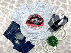 Georgia Bulldogs Glitter Lips Shirt
