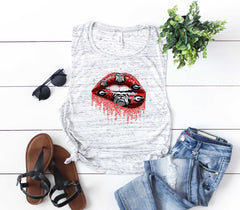 Georgia Bulldogs Glitter Lips Shirt