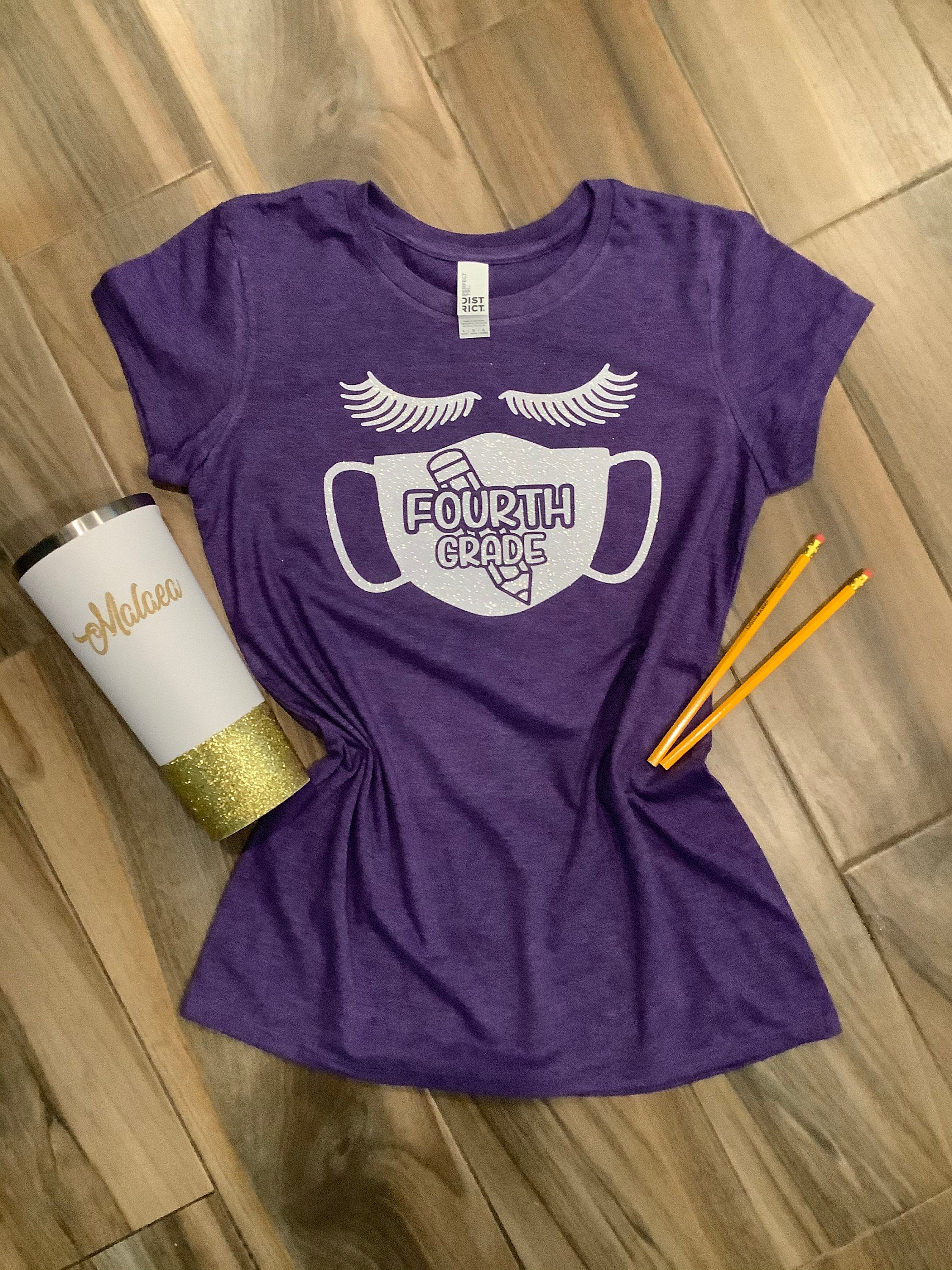 Back to School Face Mask Glitter Shirt