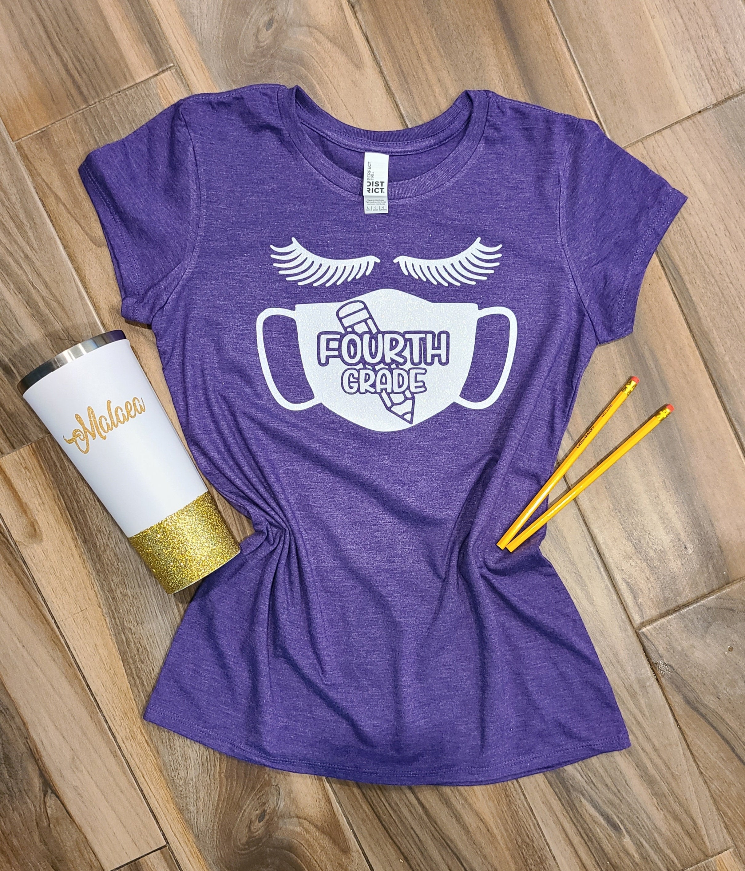 Back to School Face Mask Glitter Shirt