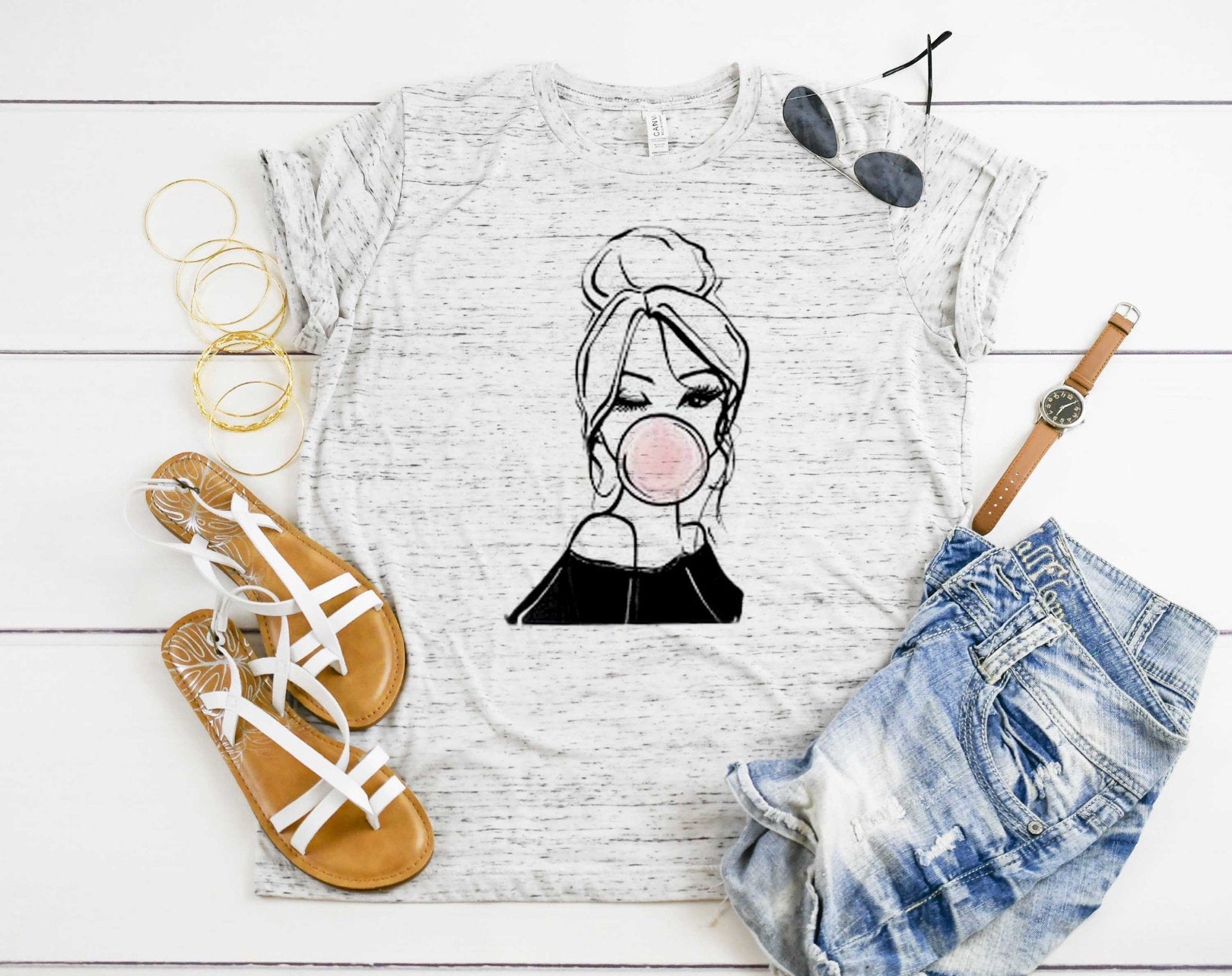 Idc Girl Blowing Bubble Shirt