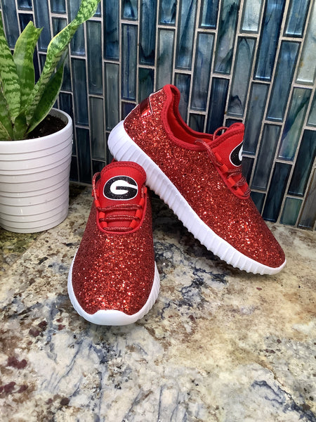 Georgia Bulldog Glitter Sneakers