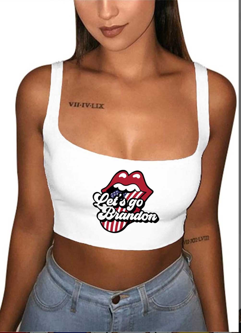 Let’s Go Brandon Tongue Cropped Tank