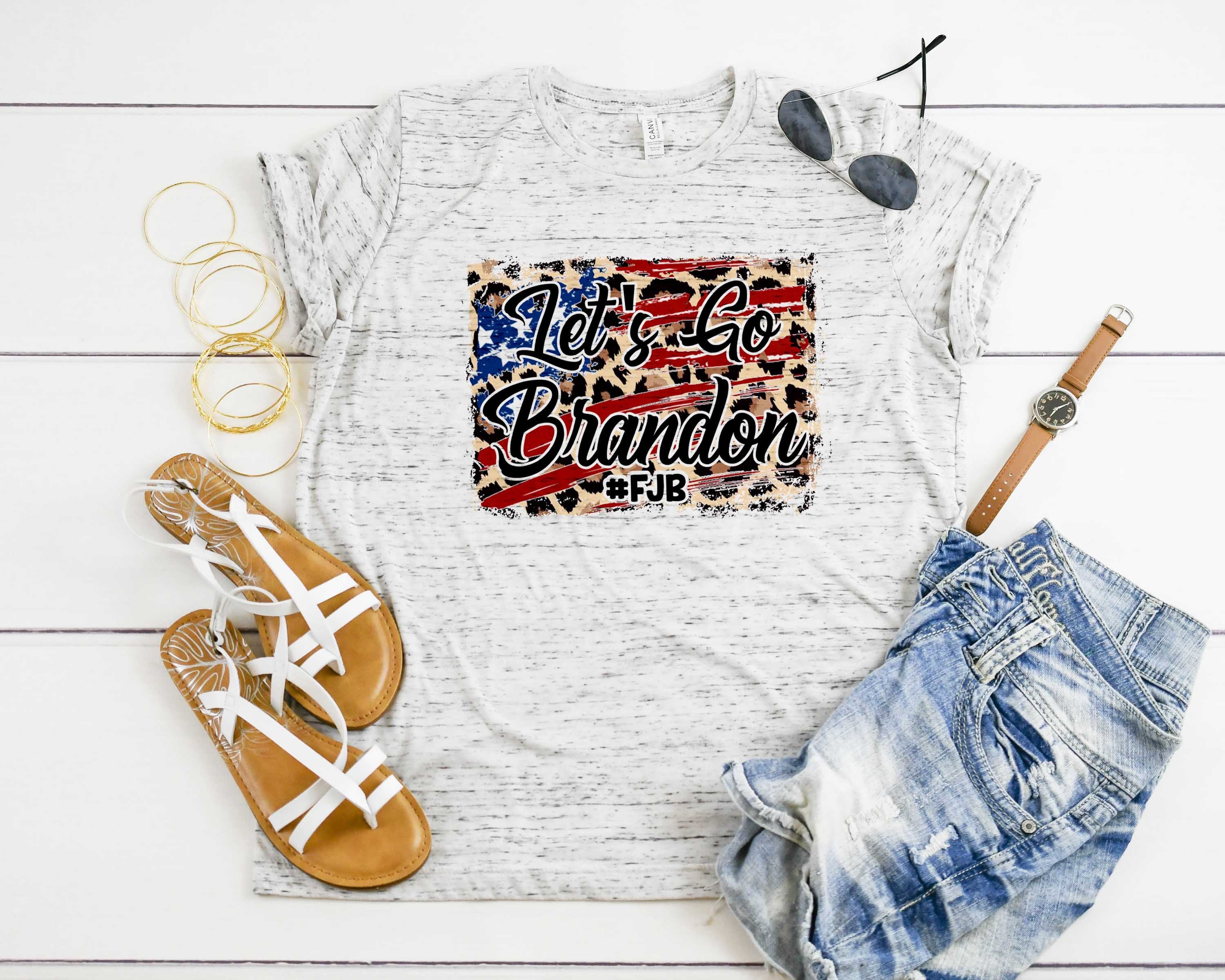 Let’s Go Brandon Leopard Print T-Shirt