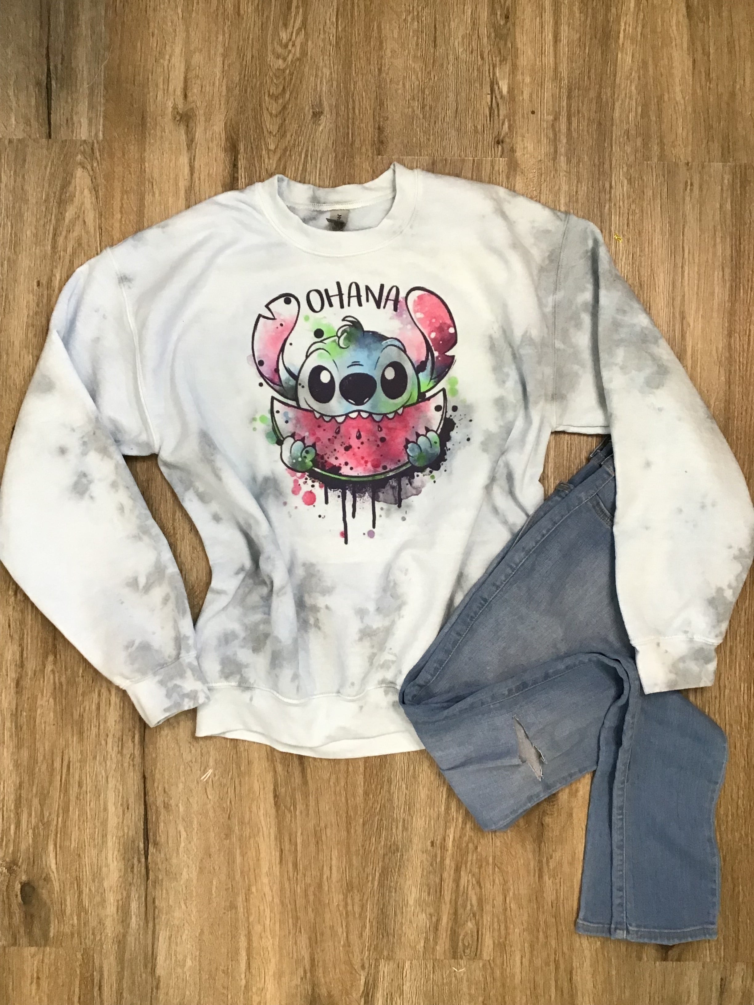 Stitch Tie Dye Watermelon Watercolors Shirt