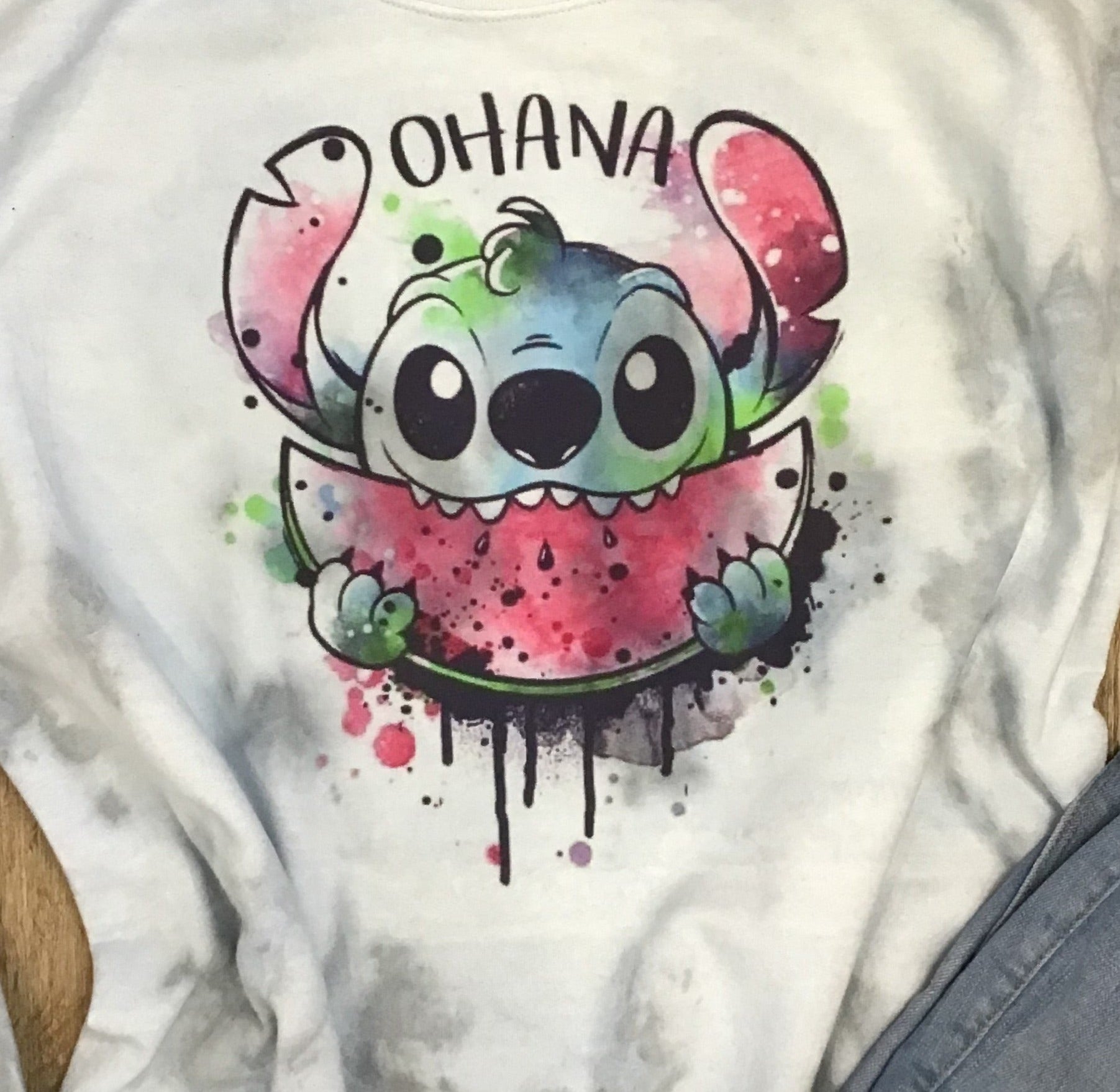 Stitch Tie Dye Watermelon Watercolors Shirt