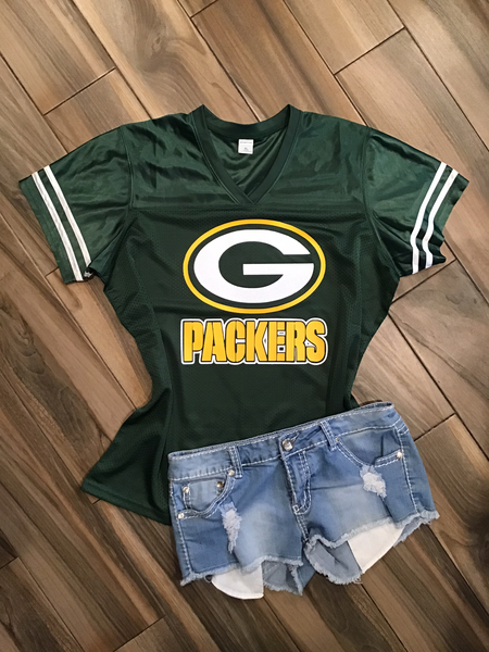 Green Bay Packers Team Color Glitter Long Sleeve Striped Shirt – Green Bay  Stuff