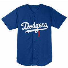 LA Dodgers Inspired Elton John Style Baseball Jersey - Blue