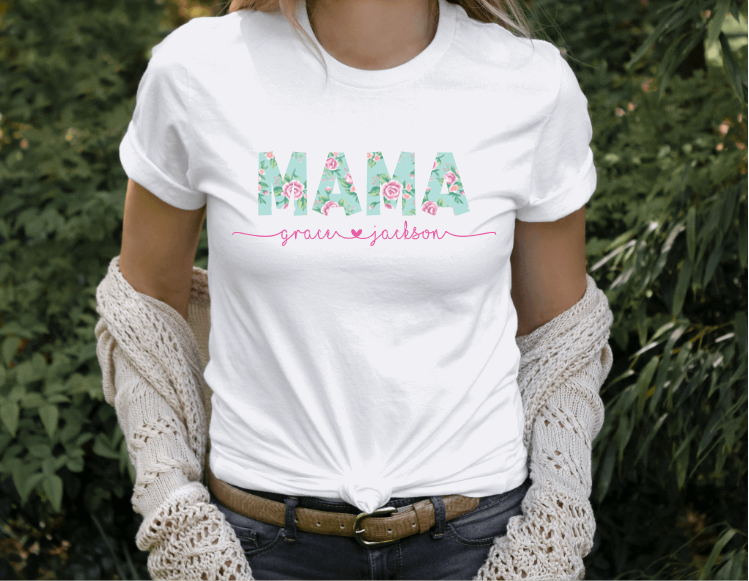 Custom Mom with Kids Names Shirt
