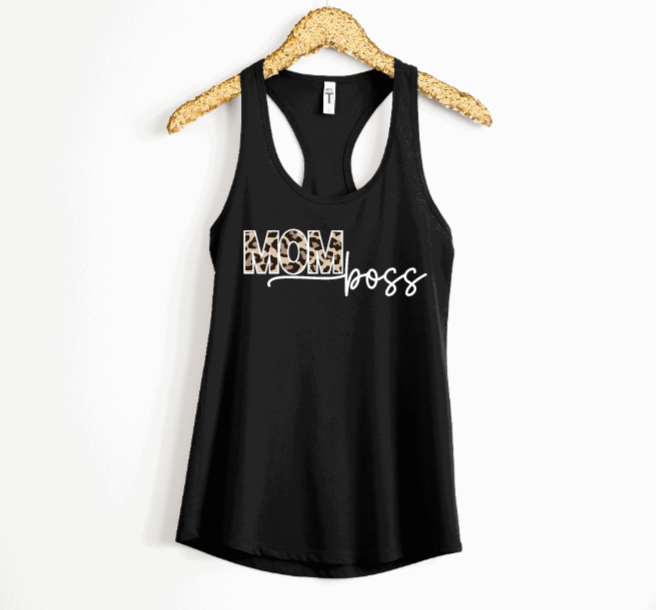 Customizable Mom Boss Leopard Print Shirt