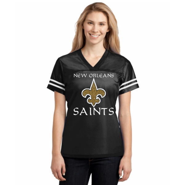 New Orleans Saints Glitter Jersey NFL Football Fan Gear Apparel