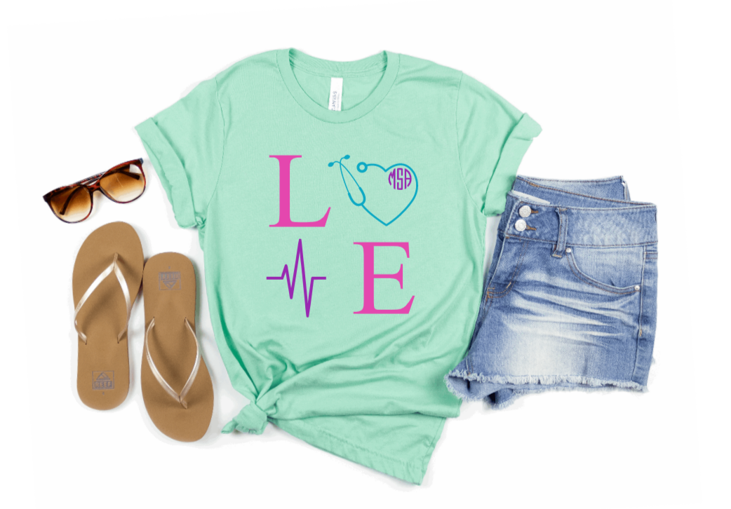 Monogrammed 'Nurse Love" Shirt