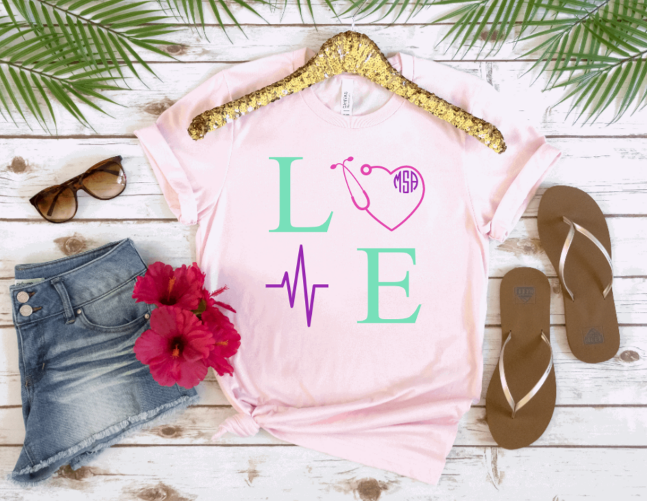 Monogrammed 'Nurse Love" Shirt