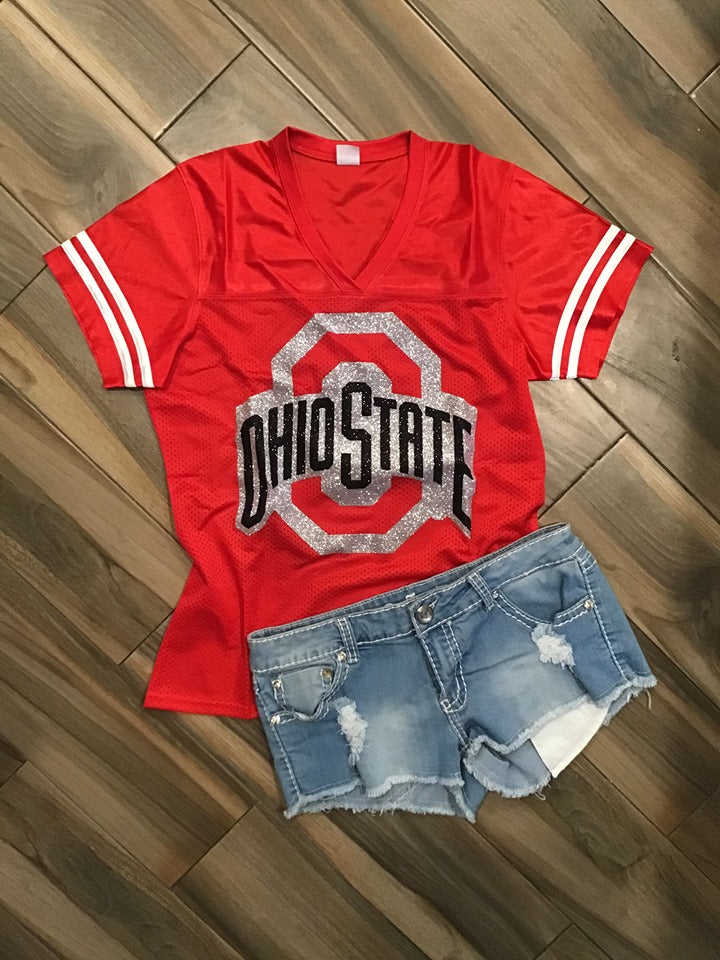Ohio State Glitter Top