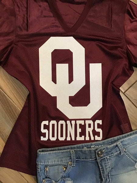 Oklahoma Sooners Game Face Moderate Fit Fashion Jersey Large