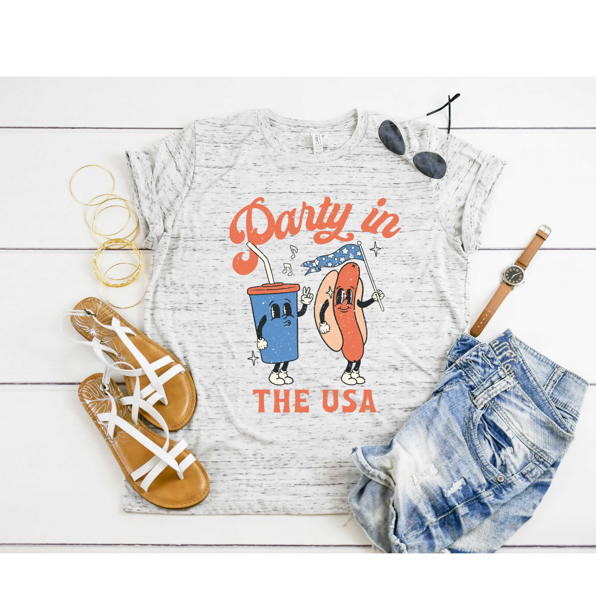 Party in the USA Marbled Shirt