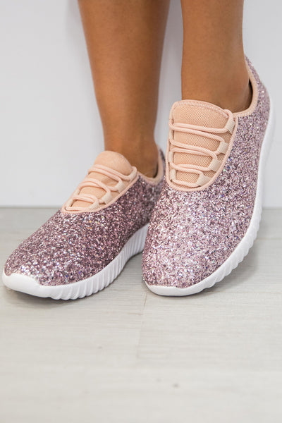 Layla Glitter Lightning Bolt Sneakers 36 / Pink by Mini Dreamers