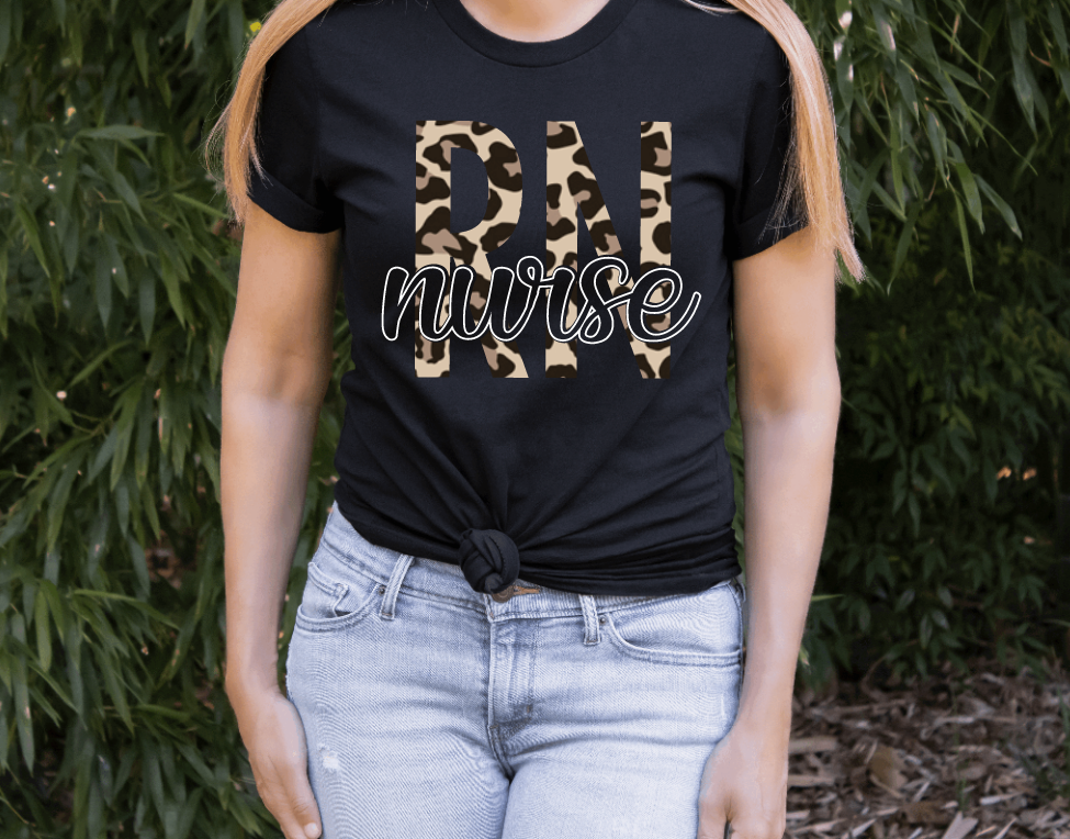 Customizable Registered Nurse Leopard Print Shirt