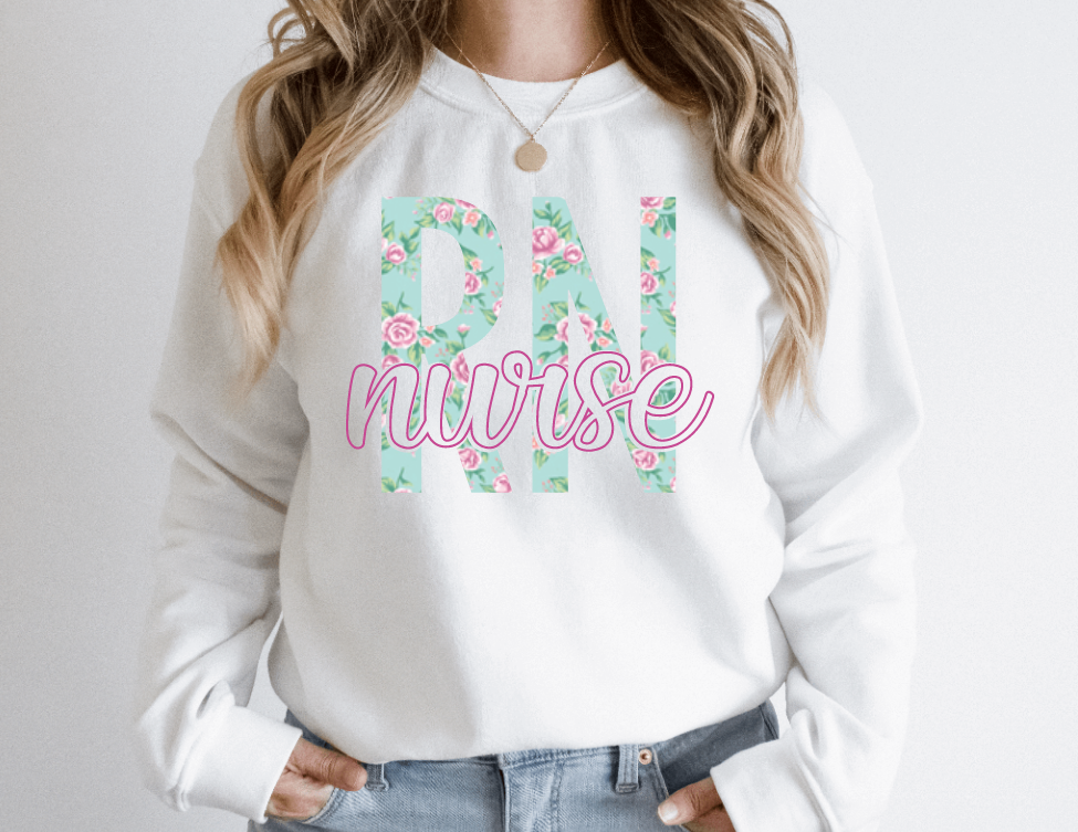 Customizable Registered Nurse Flower Print Shirt