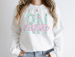 Customizable Registered Nurse Flower Print Shirt
