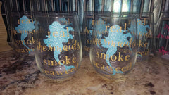 Real Mermaids Smoke Seaweed Wine Glass