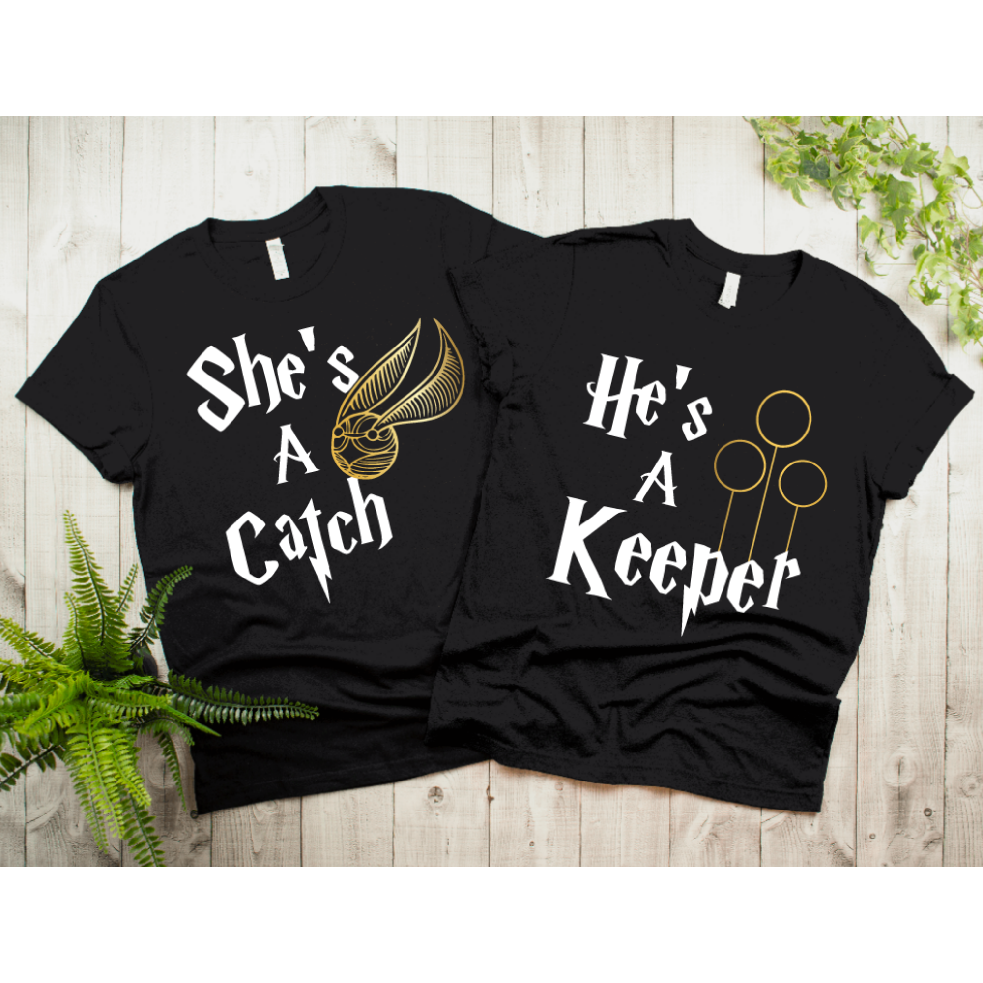 She’s a Catch He’s a Keeper Matching Harry Potter Shirts