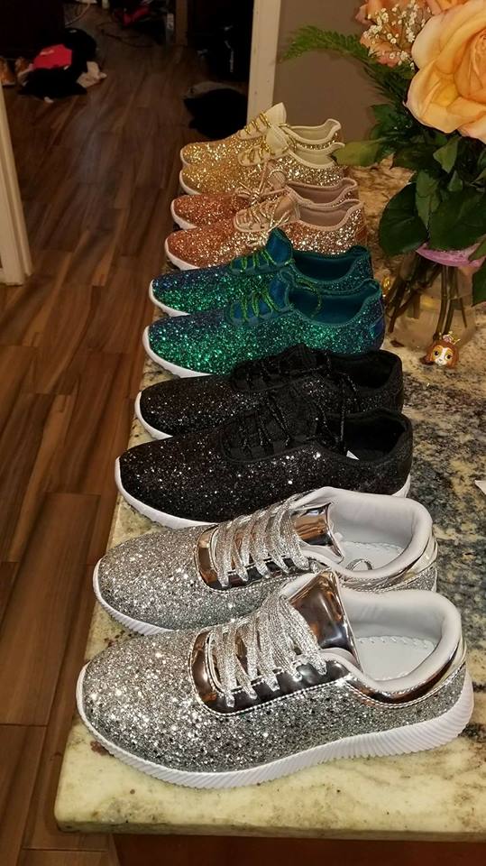 Black Glitter Glam Sneakers