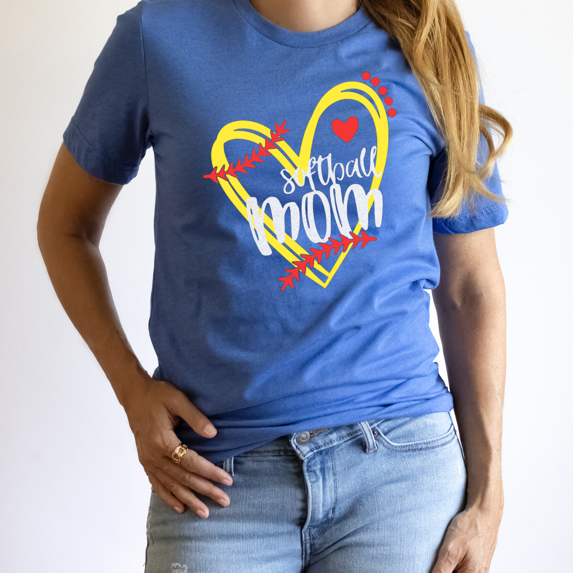 Softball Mom Heart Shirt