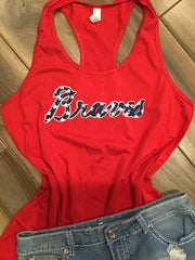 Atlanta Braves Inspired Stars Glitter Top