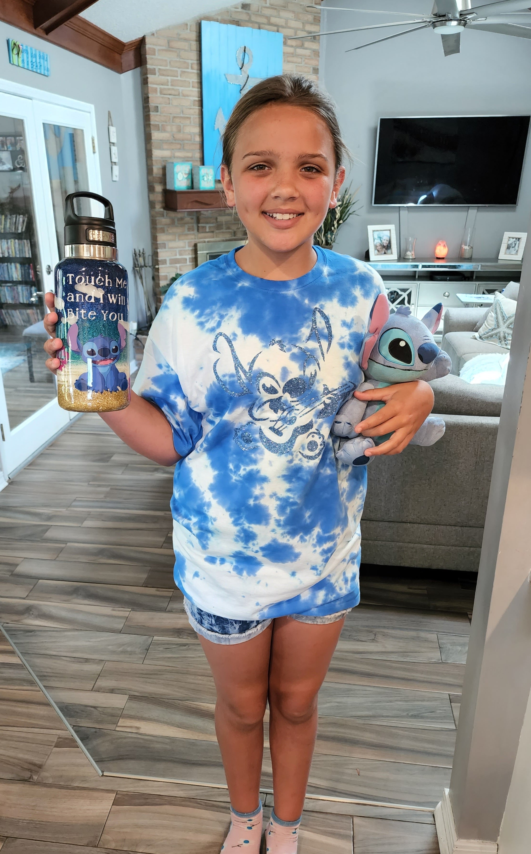 Stitch Tie-Dye Glitter Tee