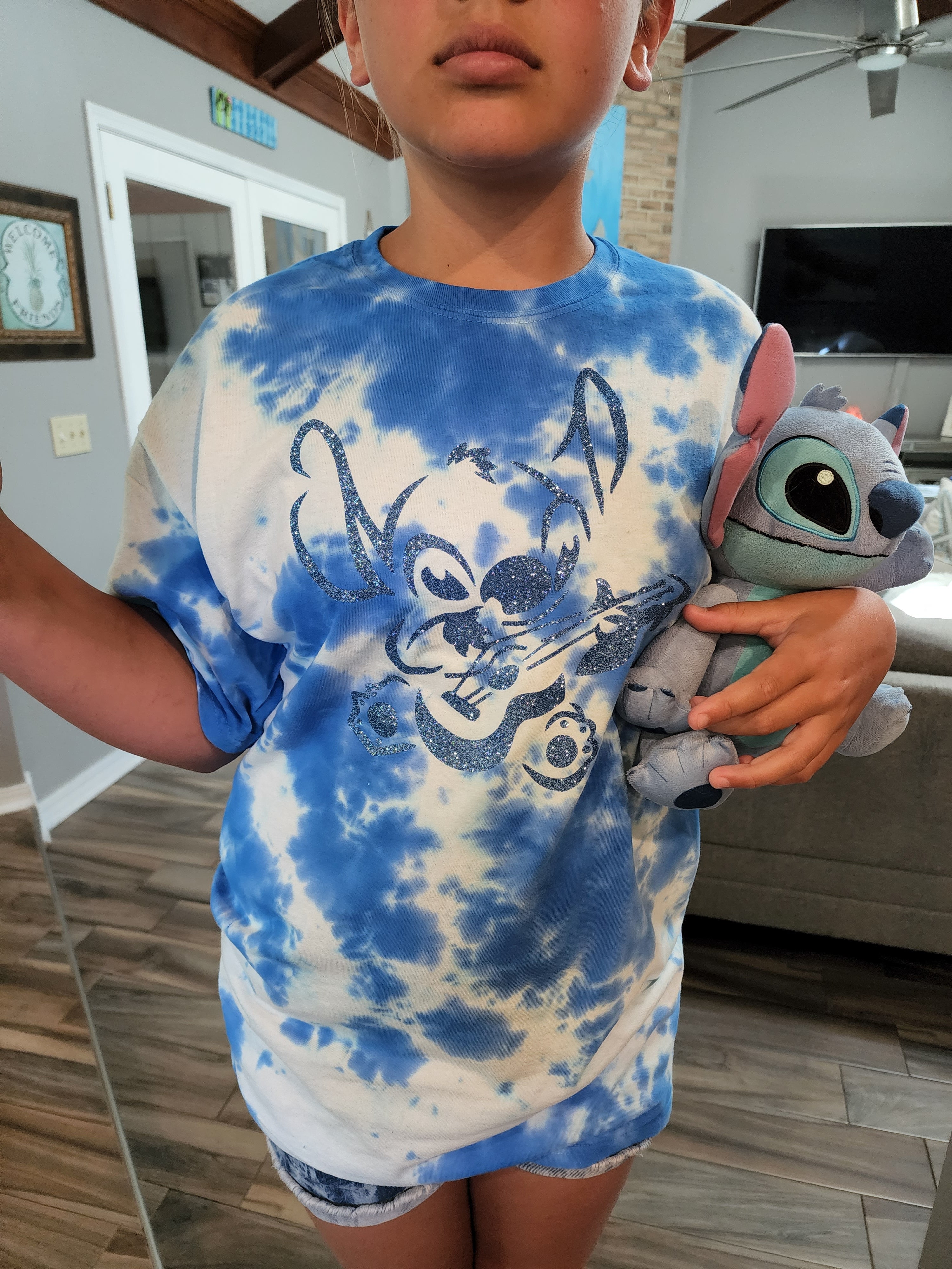 Stitch Tie-Dye Glitter Tee